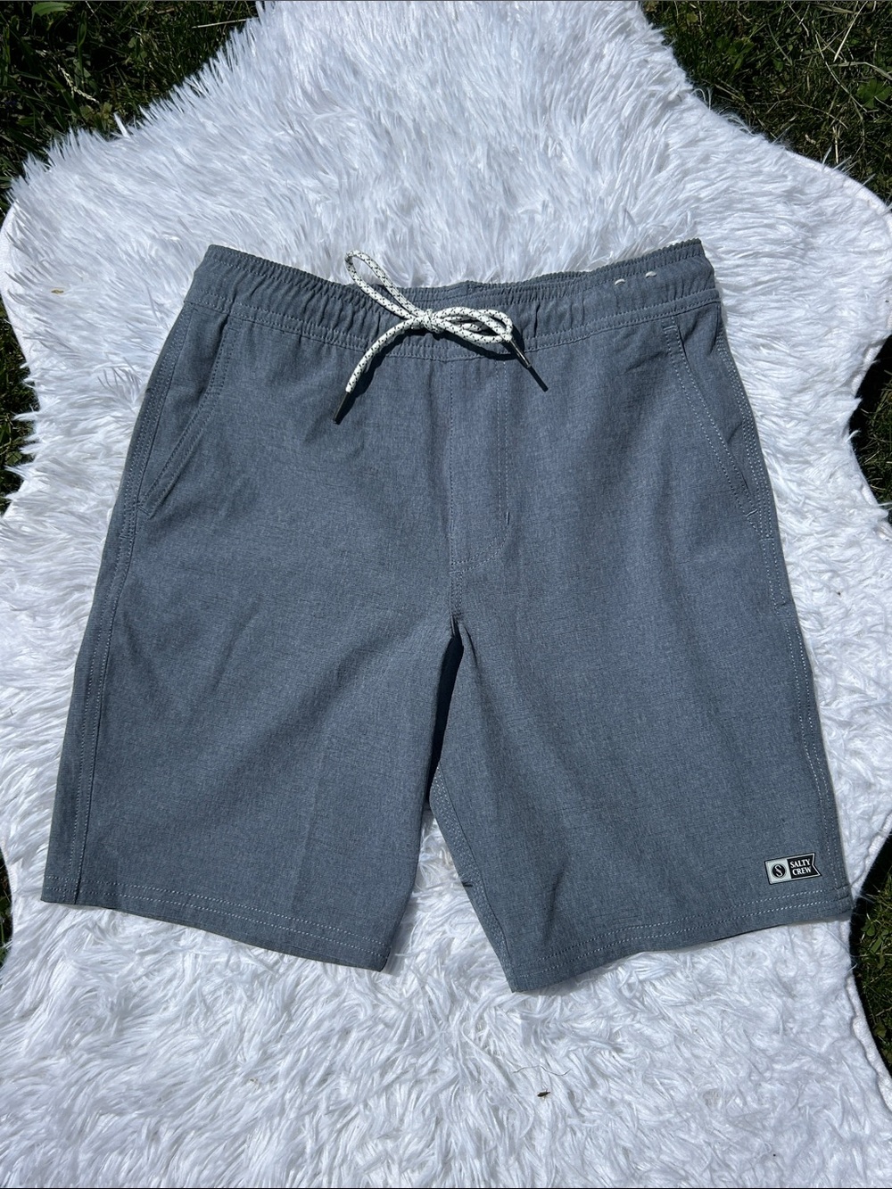 Salty Crew Light Gray Elastic Waist Shorts